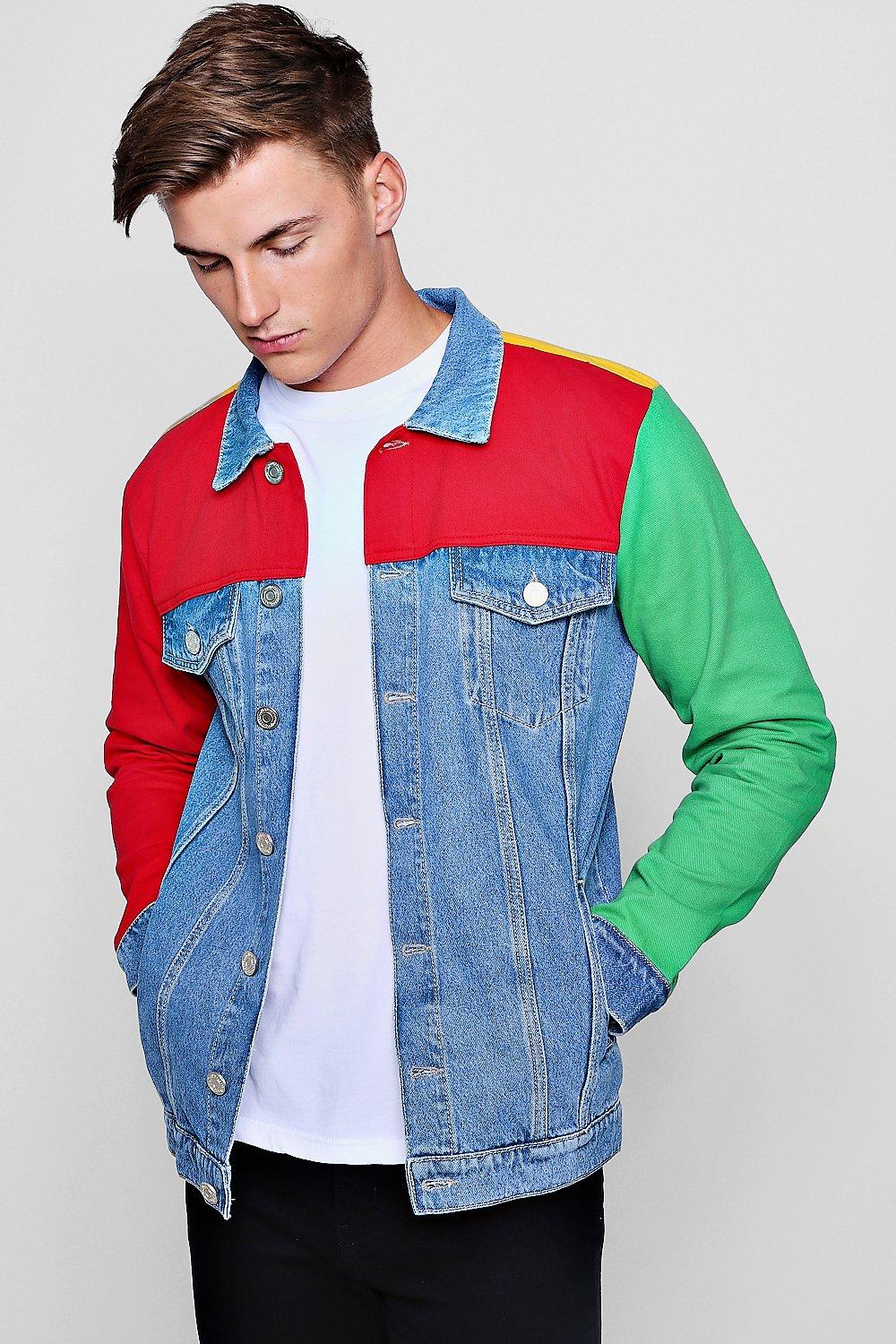 Color block outlet denim jacket